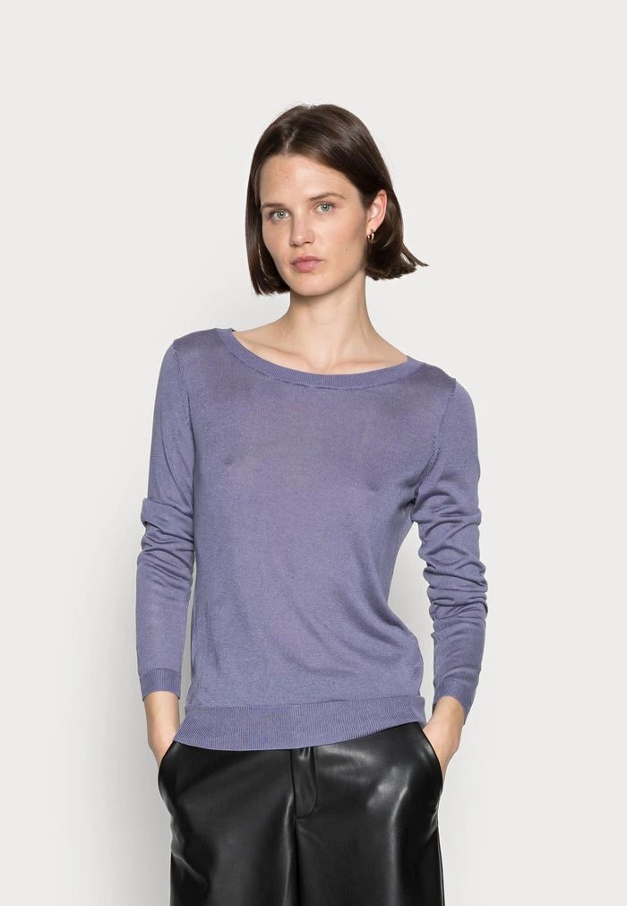 Pulls De Golf ANNA FIELD Anna Field Silk Blend Jumper Bleu Grise Femme | VBZ-6087519